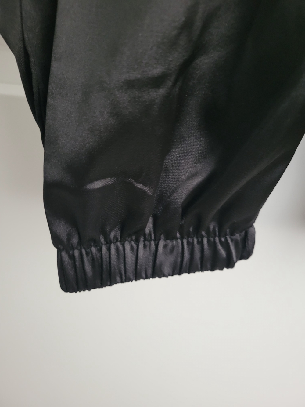 Ashley Stewart Black Satin Elastic Cuff Joggers